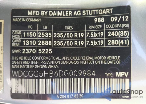 2013 Mercedes-Benz Glk 350 z USA, uszkodzony, nr VIN WDCGG5HB6DG009984